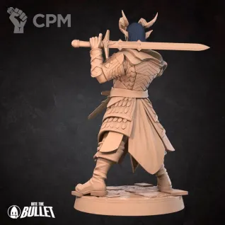 Описание картинки Tiefling Oathbreaker Paladin от PocketSized Prints по цене 200руб | Свободный Рынок Миниатюр - СРМ