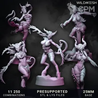 Описание картинки Chaos Excess – Succubus Unit Set от PocketSized Prints по цене 850руб | Свободный Рынок Миниатюр - СРМ