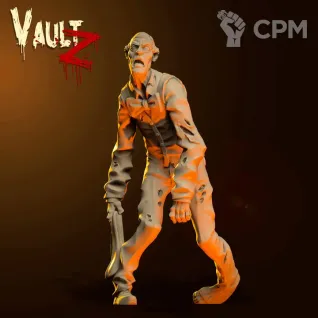 Описание картинки Waiter Zombie от PocketSized Prints по цене 170руб | Свободный Рынок Миниатюр - СРМ