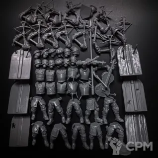 Описание картинки Pavise Heavy Crossbowmen от PocketSized Prints по цене 1 600руб | Свободный Рынок Миниатюр - СРМ
