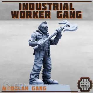 Описание картинки Industrial Worker Gang от PocketSized Prints по цене 1 400руб | Свободный Рынок Миниатюр - СРМ