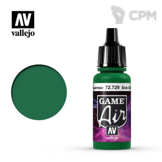 Описание картинки Краска Vallejo Game Air - Sick Green 72729 от Sladkov по цене 290руб | Свободный Рынок Миниатюр - СРМ