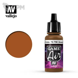 Описание картинки Краска Vallejo Game Air - Brassy Brass 72758 от Sladkov по цене 290руб | Свободный Рынок Миниатюр - СРМ
