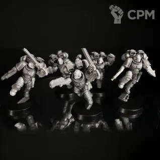 Описание картинки Assault intercessors with jump packs Squad миниатюра по вселенной warhammer 40000 от KoofWorkshop по цене 2 500руб | Свободный Рынок Миниатюр - СРМ