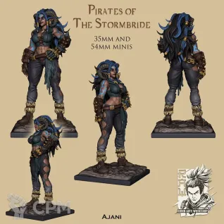 Описание картинки Pirate Brawler Ajani миниатюра 75мм для нри или коллекции от ChurcHehe 3d print по цене 845руб | Свободный Рынок Миниатюр - СРМ