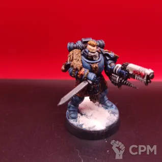 Описание картинки Space Wolves Veteran Scouts — 7 ветеранов + волк, покрашены, SLA 3D печать от Жидкий Пират по цене 8 000руб | Свободный Рынок Миниатюр - СРМ