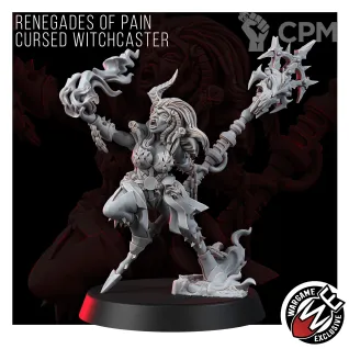 Описание картинки RENEGADES OF PAIN CURSED WITCHCASTER Колдунья Ренегатов от WastelandMiniatures по цене 270руб | Свободный Рынок Миниатюр - СРМ