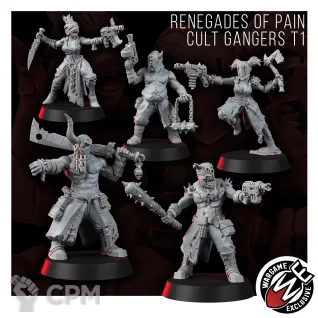 Описание картинки Renegade of pain cult gangers t1 Бандиты Ренегатов №1 от WastelandMiniatures по цене 550руб | Свободный Рынок Миниатюр - СРМ
