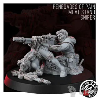 Описание картинки RENEGADES OF PAIN MEAT STAND SNIPER Снайпер Ренегатов. от WastelandMiniatures по цене 380руб | Свободный Рынок Миниатюр - СРМ