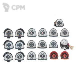 Описание картинки Black Templars Upgrades - наплечники 19 шт от Студия Лютье по цене 375руб | Свободный Рынок Миниатюр - СРМ