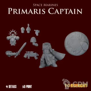 Описание картинки Space Marines Primaris Captain от ForgeNight по цене 550руб | Свободный Рынок Миниатюр - СРМ