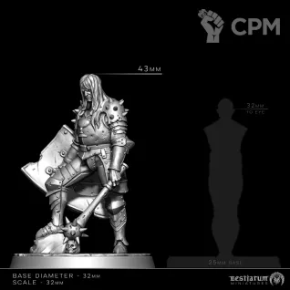 Описание картинки Павший паладин от 3D Wargaming по цене 225руб | Свободный Рынок Миниатюр - СРМ