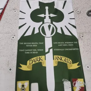 Описание картинки Штандар двусторонний Warhammer 40000 DARK ANGELS от WizardsPrints по цене 1 400руб | Свободный Рынок Миниатюр - СРМ