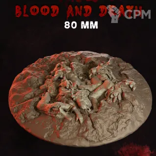 Описание картинки Blood and Death Base 80мм от 3Д-Печка по цене 200руб | Свободный Рынок Миниатюр - СРМ