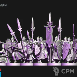 Описание картинки Dark Elf Warrior/Dreadspears от Temlaa по цене 750руб | Свободный Рынок Миниатюр - СРМ
