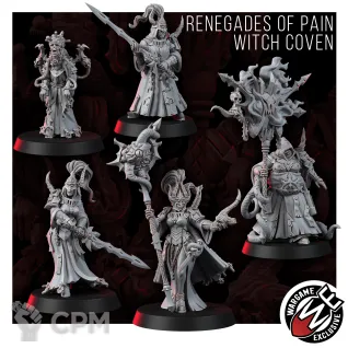 Описание картинки RENEGADES OF PAIN WITCH COVEN Ковен Ведьм Ренегатов от WastelandMiniatures по цене 680руб | Свободный Рынок Миниатюр - СРМ