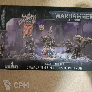 Описание картинки Chaplain Grimaldus and Retinue от Sarvus по цене 4 700руб | Свободный Рынок Миниатюр - СРМ
