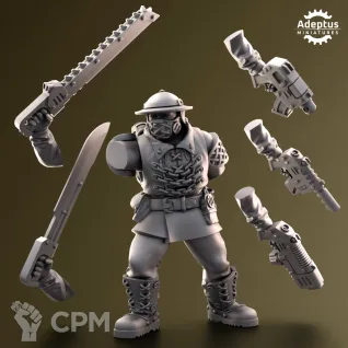 Описание картинки Command squad Sunclaw Regiment от Zakat-3D по цене 320руб | Свободный Рынок Миниатюр - СРМ
