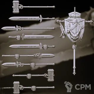 Описание картинки Brotherhood Terminator Squad / Paladin Squad 1 (отряд 5 моделей) от Магазин Альфария по цене 1 000руб | Свободный Рынок Миниатюр - СРМ