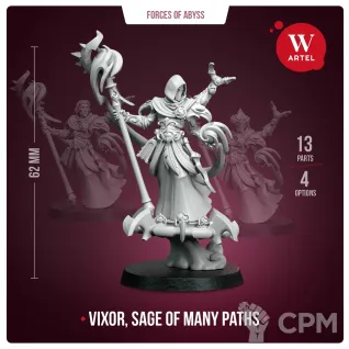 Описание картинки Миниатюра Vixor, Sage of Many Paths от Артель W по цене 1 495руб | Свободный Рынок Миниатюр - СРМ