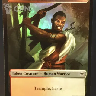 Описание картинки Human Warrior Token (ELD) от Барахолка Баллиоза по цене 100руб | Свободный Рынок Миниатюр - СРМ