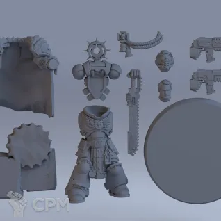 Описание картинки Набор миниатюр Warhammer 40000 Ultramarines: CaptainTitus / Капитан Тит миниатюра от Лавка Приключенца по цене 299руб | Свободный Рынок Миниатюр - СРМ