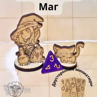 Описание картинки Эльфийка-Маг Деревянная миниатюра D&amp;D от C.O.W. - STUDIO по цене 200руб | Свободный Рынок Миниатюр - СРМ