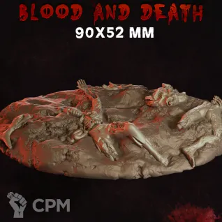 Описание картинки Blood and Death Base 90x52мм от 3Д-Печка по цене 200руб | Свободный Рынок Миниатюр - СРМ