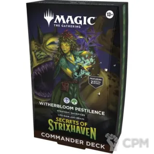 Описание картинки Колода Commander MTG Secrets of Strixhaven Witherbloom Pestilence на английском языке от Дауран по цене 5 500руб | Свободный Рынок Миниатюр - СРМ