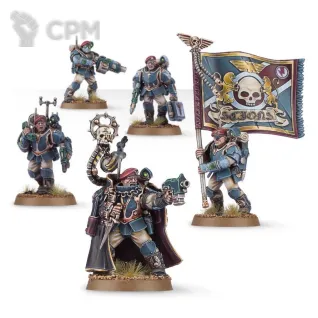 Описание картинки Militarum Tempestus Scions Command Squad от Red Rooster по цене 1 600руб | Свободный Рынок Миниатюр - СРМ