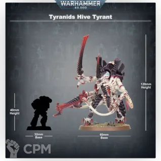Описание картинки Hive Tyrant (scan) / Тиран улья (скан GW, база в комплекте) от Кузница Миниатюр по цене 690руб | Свободный Рынок Миниатюр - СРМ