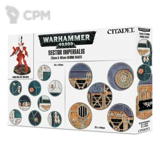 Описание картинки Набор подставок Warhammer 40000 Sector Imperialis 25 &amp; 40mm Round Bases от Дауран по цене 3 500руб | Свободный Рынок Миниатюр - СРМ