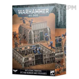 Описание картинки Набор террейна Warhammer 40000 Battlezone: Fronteris – STC Hab-Bunker and Stockades от Дауран по цене 7 500руб | Свободный Рынок Миниатюр - СРМ