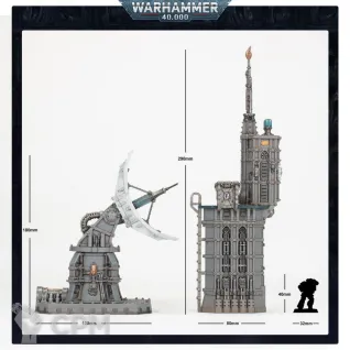 Описание картинки Набор террейна Warhammer 40000 Battlezone: Fronteris – Vox-Antenna and Auspex Shrine от Дауран по цене 6 500руб | Свободный Рынок Миниатюр - СРМ