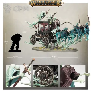 Описание картинки Набор миниатюр Warhammer Age of Sigmar Nighthaunt Black Coach от Дауран по цене 12 000руб | Свободный Рынок Миниатюр - СРМ