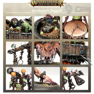 Описание картинки Набор миниатюр Warhammer Age of Sigmar Orrukk Warclans Marshcrawla Sloggoth от Дауран по цене 5 000руб | Свободный Рынок Миниатюр - СРМ