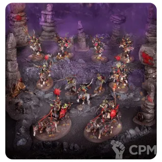 Описание картинки Набор миниатюр Warhammer Age of Sigmar SPEARHEAD GLOOMSPITE GITZ: SNARLPACK HUNTAZ от Дауран по цене 12 500руб | Свободный Рынок Миниатюр - СРМ