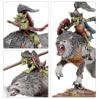 Описание картинки Набор миниатюр Warhammer Age of Sigmar SPEARHEAD GLOOMSPITE GITZ: SNARLPACK HUNTAZ от Дауран по цене 12 500руб | Свободный Рынок Миниатюр - СРМ