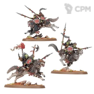 Описание картинки Набор миниатюр Warhammer Age of Sigmar SPEARHEAD GLOOMSPITE GITZ: SNARLPACK HUNTAZ от Дауран по цене 12 500руб | Свободный Рынок Миниатюр - СРМ