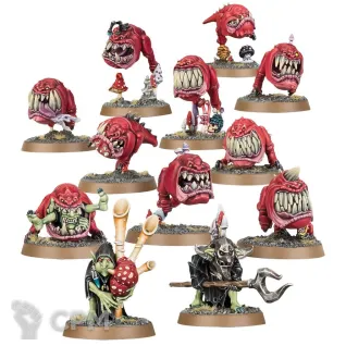 Описание картинки Набор миниатюр Warhammer Age of Sigmar Gloomspite Gitz Squig Herd от Дауран по цене 4 500руб | Свободный Рынок Миниатюр - СРМ