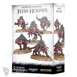 Описание картинки Набор миниатюр Warhammer 40000 Daemons of Khorne Flesh Hounds от Дауран по цене 5 000руб | Свободный Рынок Миниатюр - СРМ