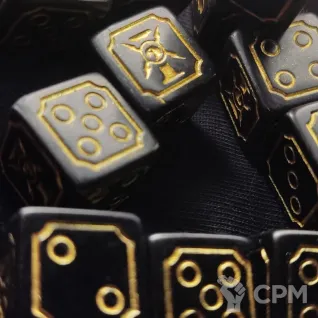Описание картинки Adeptus Custodes Dice Set от ССП по цене 3 300руб | Свободный Рынок Миниатюр - СРМ