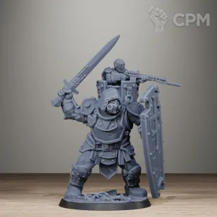 Описание картинки RoyalGuard Shield Bearer от Manufactorum76 по цене 625руб | Свободный Рынок Миниатюр - СРМ