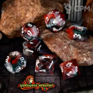 Описание картинки Кровь и пепел. Авторские дайсы ручной работы от Gabrigame_Terrain по цене 1 250руб | Свободный Рынок Миниатюр - СРМ