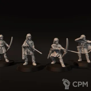Описание картинки Carolingian warriors With Bows от Manufactorum76 по цене 1 550руб | Свободный Рынок Миниатюр - СРМ