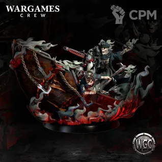 Описание картинки Burning Wraith-Barge от PocketSized Prints по цене 1 900руб | Свободный Рынок Миниатюр - СРМ