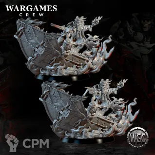 Описание картинки Burning Wraith-Barge от PocketSized Prints по цене 1 900руб | Свободный Рынок Миниатюр - СРМ