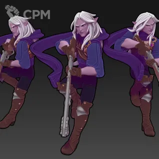 Описание картинки Ael the Elven Rifleman ( Male Elf Ranger / Astral Elf Artificer / Spelljammer / Gunner ) от PocketSized Prints по цене 250руб | Свободный Рынок Миниатюр - СРМ