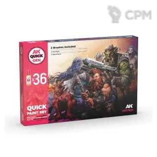 Описание картинки Набор красок и инструментов AK Interactive QUICK PAINT SET-36 QUICK GEN COLORS от Дауран по цене 11 000руб | Свободный Рынок Миниатюр - СРМ