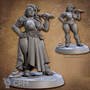 Описание картинки Fantasy Pin-up. Северянка с топором от Подземный человек по цене 320руб | Свободный Рынок Миниатюр - СРМ